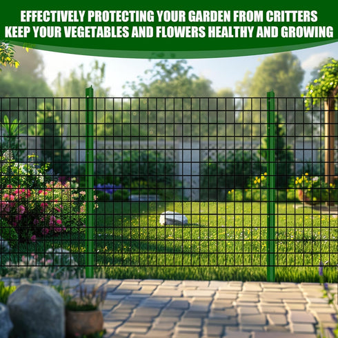 24 50 2x3 inch 15GA PVC Coated Welded Wire Mesh Fence, in x ft, Mesh Heavy-Duty Roll, Garden Border Fencing