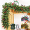 TURNMEON Dual Color Change 9 Ft Prelit Christmas Garland Remote Control Warm