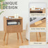 AWASEN Fluted Nightstand, Mid Century Modern Bedside Table with Storage Drawers, Wood Night Stand Bed Side Table