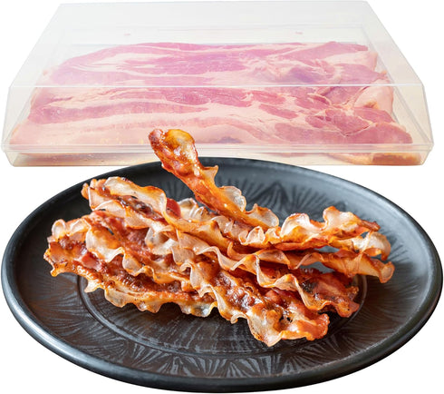 Stay Fresh Bacon Keeper, 1lb Plastic Container for Refrigerator, Preserves Freshness, Prevents Spoilage, No Mess Storage