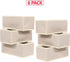 DIOMMELL 6 Pack Foldable Cloth Storage Box, Fabric Baskets for Clothes, Underwear, Socks, Beige