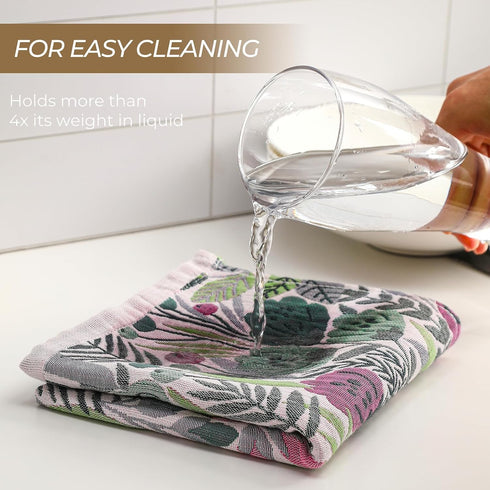 Set 8 100% 16x15 Inch Kitchen Towels of Cotton Hand Towels Dish Towels with Hanging Loop Absorbent Reusable