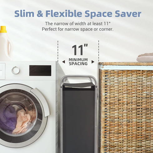 85 2 STORAGE MANIAC Rolling Laundry Hamper with Lid, L Laundry Sorter with Wheels, Loads Dirty Clothes Hamper, Laundrys