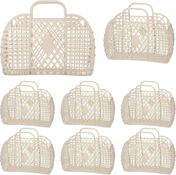 Tatuo 8 Pcs Jelly Bags Bulk Jelly Purse Plastic Basket Party Favor