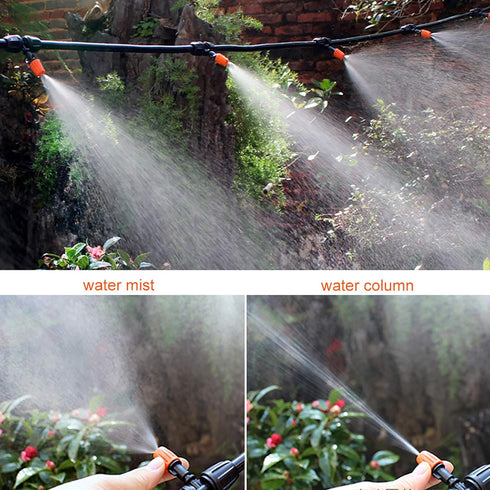Zerone 50 Pcs Misting Nozzles for Drip Irrigation, Sprinkler Head Atomizer, Adjustable Mist Nozzles Drip Irrigation System Kits