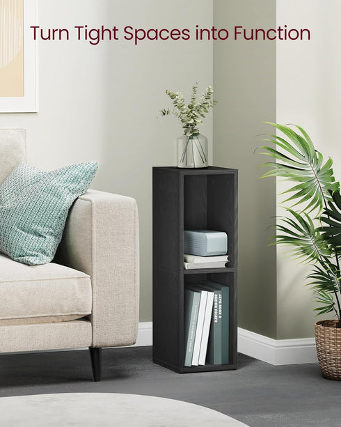 2-Tier 9.4 7.9 25.2 Inches, ULBC522B01 VASAGLE Custos Collection - Bookshelf, Bookcase, Book Shelf, Open Storage Shelf