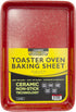 casaWare 9 x 6 x 0.75-Inch Toaster Oven Baking Pan, Ultimate Series Commercial Weight Ceramic Non-Stick (Red Granite)