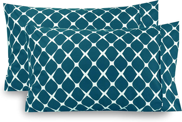 Elegant Comfort Luxury Ultra-Soft 2-Piece Pillowcase Set - 1500 Premium Microfiber, Wrinkle Resistant, Teal