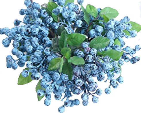 TBUY ROSE 10 Pack) Fake Artificial Flowers California Berries Branches Picks Blueberry Fruit for Christmas Home Hotel