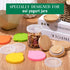 12 5, 8, 10 Oz Mumufy Pcs Yogurt Jar Lids Clear Plastic Silicone and Bamboo Wood Container Lids with Sealing Rings