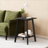 King Oasis 2-Tier Small Side Table for Living Room, End Table with Storage Shelf, Wood & Metal Bedside Table Nightstand