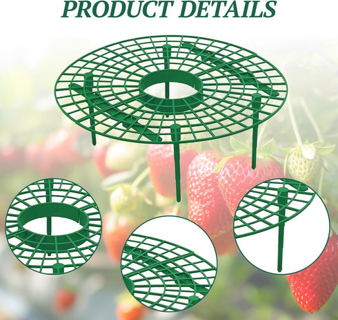 10 4 Pcs Round Strawberry Plant Support, Strawberry Plants Holder with Legs, Strawberry Plant Protector for Garden