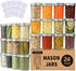 Mason Jars, 8 oz 24 Pack Half Pint Canning Jars with Airtight Lids, Ideal for Fermenting, Pickling, DIY Decor