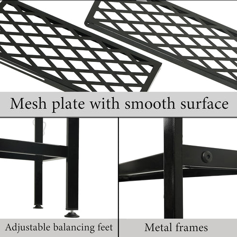 45.6" 2-Tier Closet, Shoe Rack, Expandable Shoes Storage Metal Shoe Shelf Stand Stackable Boot Organizer for Entryway