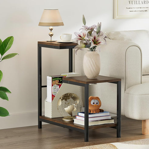 G-Shaped End Table - Small Side Table for Living Room, Bedside Table