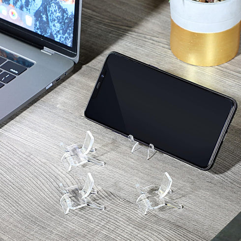 Jetec 20 Pieces Acrylic Display Holder Rock Stand, Clear Display Easel Stands, Pedestal Small Collectibles Display