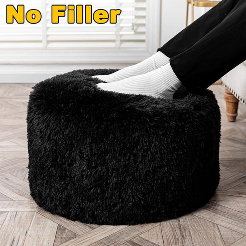 20x20x12 Inches Asuprui Pouf Ottoman Floor Pouf Cover Ottoman Foot Rest NO Filler Round Poof Seat Floor Bean Bag Chair