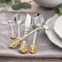KEAWELL Luxury Dinner Spoon Set of 4, 18/10 Stainless Steel, Mirror Polished Silverware Spoon (Gold Accent)