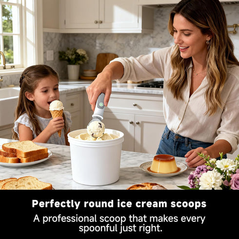 Frozen SEAINGO Heated Ice Cream Scoop - Rechargeable, ON/OFF Safety Lock Switch, Two Warming Modes, Ergonomic Handle