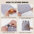 Augine 2 Pack Beeswax Bread Bags for Sourdough, Reusable Bread Bags for Homemade Bread, Natural Cotton Beeswax Storage