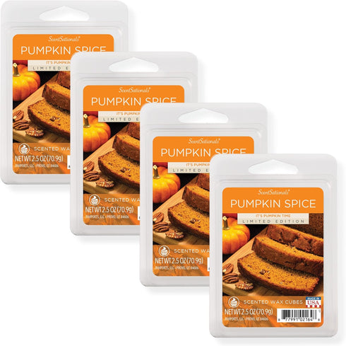 Scentsationals Wax Melts, Pumpkin Spice, Long Lasting Scented Melts, 10oz (24-Cubes)