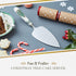 Christmas Tree Cake Server Portmeirion, 10-Inch Stainless Steel Cake Knife with Fine Porcelain Handle, Holiday Dessert