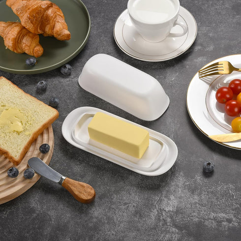 Hekeieon Countertop, Butter Dish with Lid, Butter Keeper for Airtight Butter Dish, Plastic Butter Keeper Tray for West/