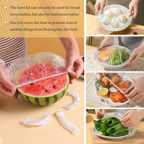 120PCS Reusable Bowl Covers, Elastic Plastic Covers for Bread Proofing, Sourdough Rising, Baking Supplies