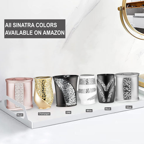 Popular Bath Sinatra Bath Shower Tooth Brush Holder | Silver Modern Classic Bath Accessories | Blush