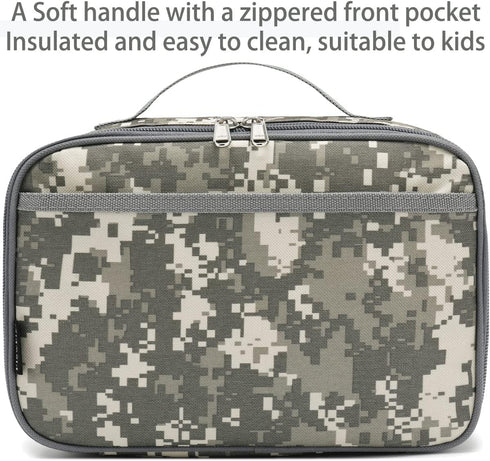 FlowFly Kids Insulated Lunch Box, Soft Bag Mini Cooler Thermal Meal Tote Kit for Girls and Boys, Digital