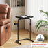 TB01BK091 TUTOTAK C Shaped End Table with Tiltable Surface, Adjustable Height Side Table, Slide Under Couch Table TV