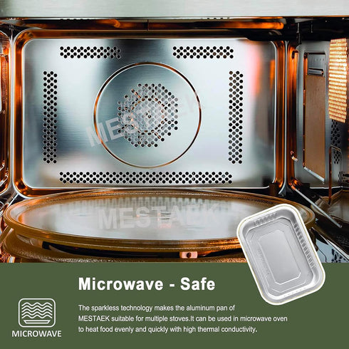 7x5 Sturdy Foil Pans + Snap-On Lids (5 Pack), Heavy Duty Reusable Foil Tins 20oz for Baking and Cooking