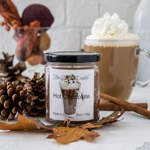 6 oz 40 Hot Chocolate Cocoa Candle Glass jar - Hour Burn time - Poured in Small batches in The USA