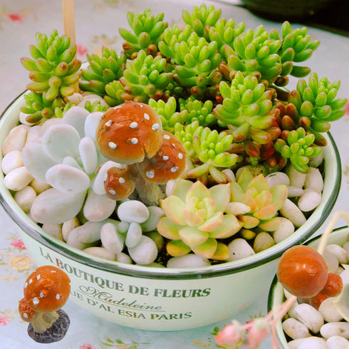 3pcs Resin Mushroom Miniature Fairy Garden Decoration Accessories Sculptures Statues,Yard Decor for Outside Gnomes