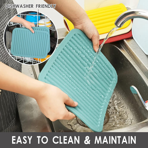 Smithcraft Silicone Trivets Mats for Hot Dishes, Hot Pads for Countertops, Set of 2 in Light Grey