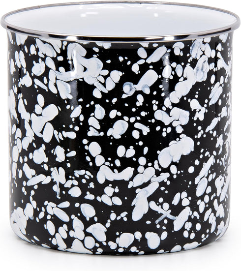 Golden Rabbit Enamelware Utensil Holder - Black Swirl