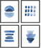 HAUS AND HUES Abstract Blue Wall Art Prints Set of 4, Watercolor Prints Navy Blue Wall Decor, UNFRAMED