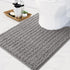 Arotive Luxury Chenille Toilet Rugs U-Shaped, Extra Soft Thick Absorbent Non-Slip Bathroom Mats, Grey