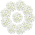 10PCS Silk Hydrangea Heads with Stems, Artificial Flowers for Wedding Party Home Decor (Off White)