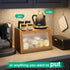 kiplant Counter, Bread Box for Kitchen Large Bamboo Bread Storage Container with Wavy Arcylic Door, Bamboo Wooden