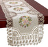 Grelucgo Small Handmade Beige Crochet Cotton Lace Table Runner - Rectangle 16 x 45 Inches
