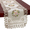 Grelucgo Handmade Crochet Cotton Lace Table Runner - Rectangle 16 x 56 Inches, Ribbon Embroidery