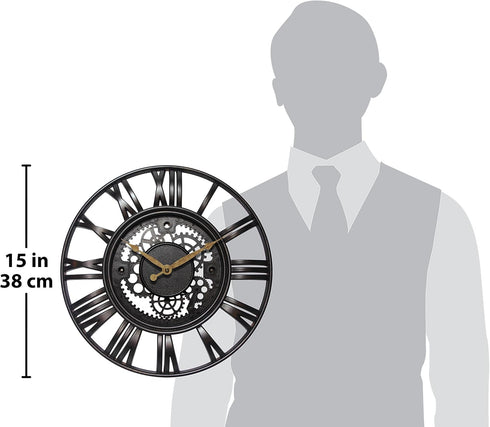 Infinity Instruments Roman Gear Clock - Rust