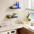 16 Inch 8 Inch Set 2, Black Floating Shelves for Wall, Deep Floating Shelves of Wall Shelves for Bathroom Over Toilet