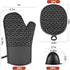 Oven Mitts and Pot Holders Set, 6 Pcs, High Heat Resistant, Large Size, Non-Slip Silicone Surface (Black)