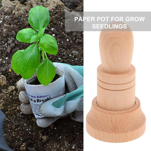 Yardwe Paper Pot Maker Set - 1 Set Flowerpot Starting Kit for Succulent Plants, Wood Juicy Machine