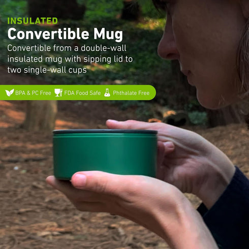 humangear cupCUP | Nesting Cup Mess Kit for Camping with Secure Lid - FDA Food Safe Material