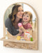 Maxpeuvon Nursery Mirror, Boho Circle Mirror Wall Mount Natural Wood Shelf Hanging