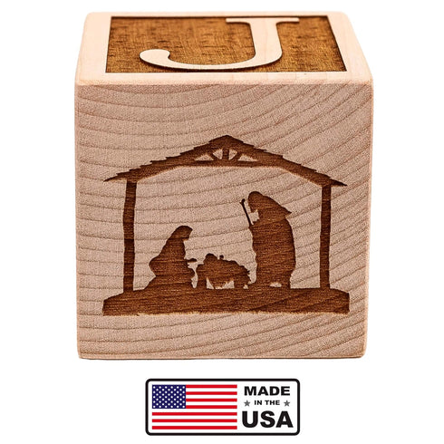 Palmetto Wood Shop Baby’s First Christmas Ornament - Laser Engraved Baby Block, Personalized Christmas Gift, Solid Wood