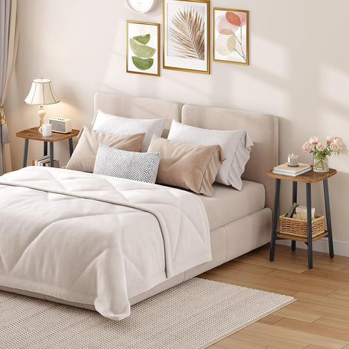 2-Tier 15.7"L 15.7"W 24"H, BF181BZ01 HOOBRO Square Side Table, Small Sofa End Table, Modern Simple Nightstand